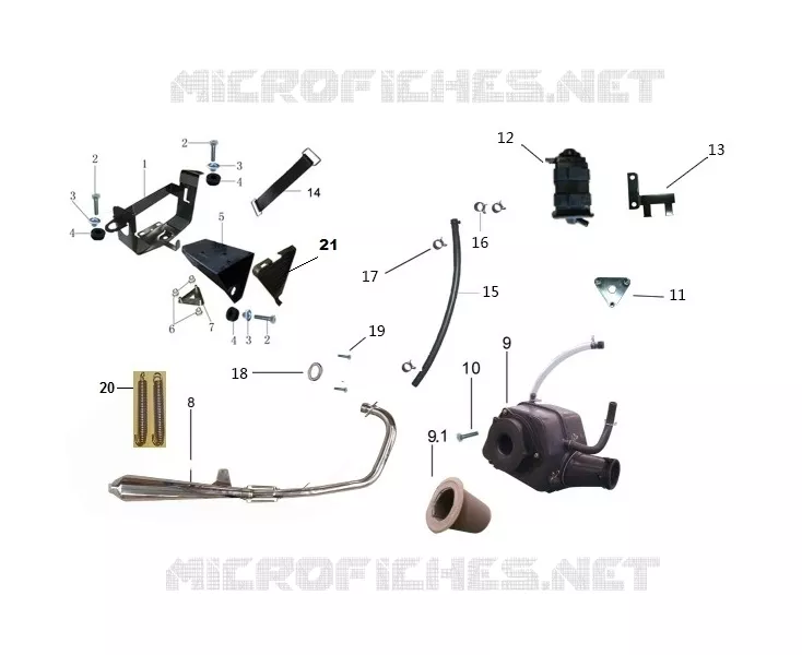 SCARICO / CASSA FILTRO ARIA / SUPPORTO BATTERIA